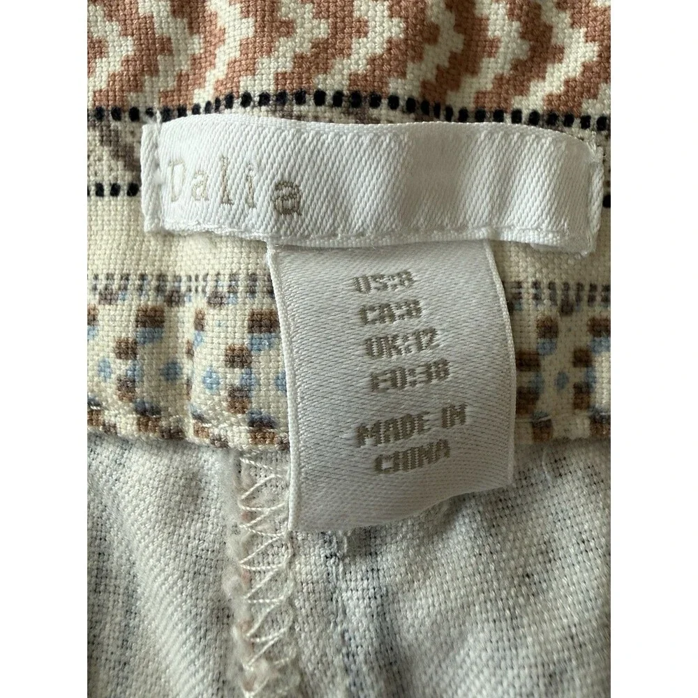 Dalia Womens Size 8‎ Beige Brown Tribal Aztec Boho Cotton Stretch Chino Shorts